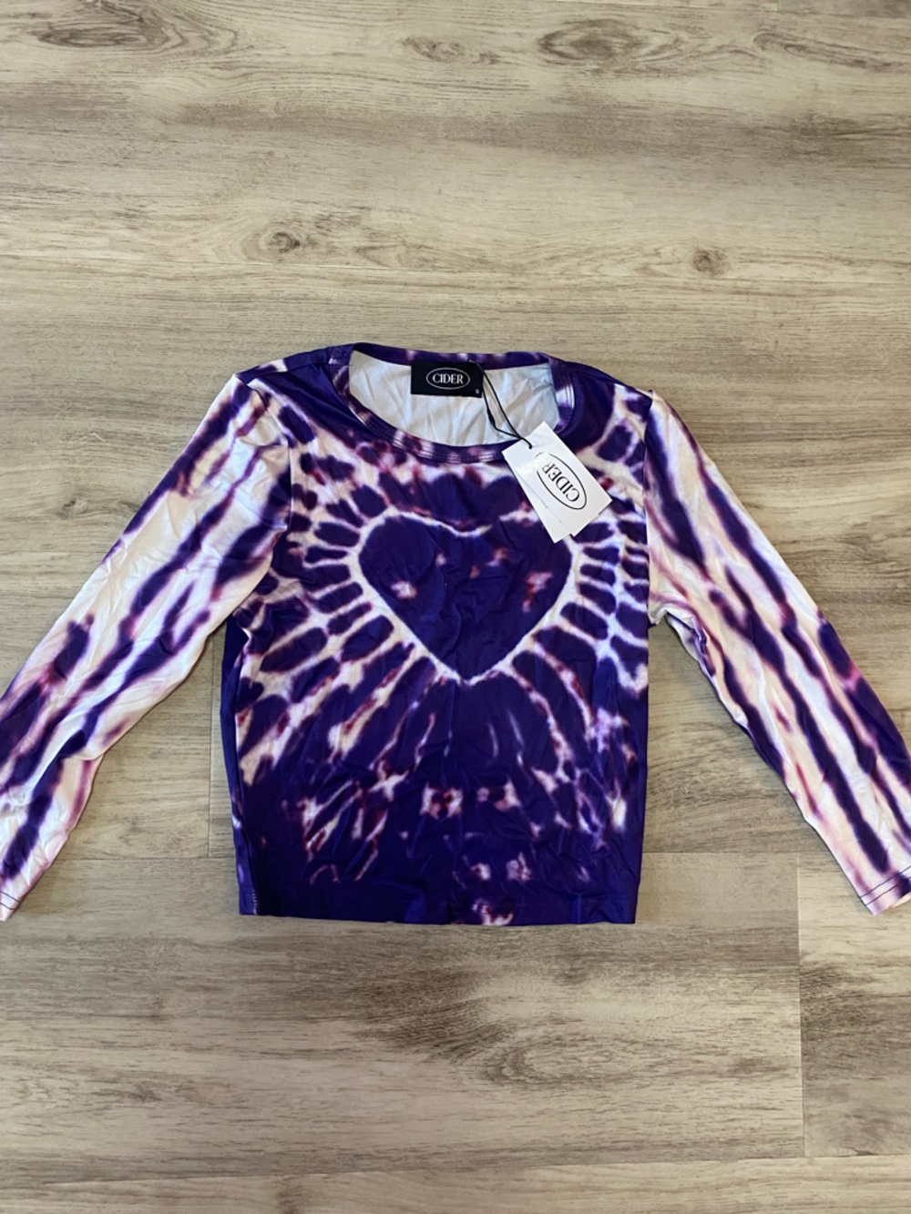 Cider Tie Dye Heart Crop Tee- NWT